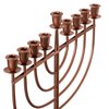 Vintiquewise Modern Solid Metal Judaica Hanukkah Menorah 9 Branched Candelabra, Copper Small QI004119.BR.S
